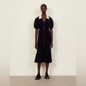 Sandro Lauralie Collared Midi Dress size 38